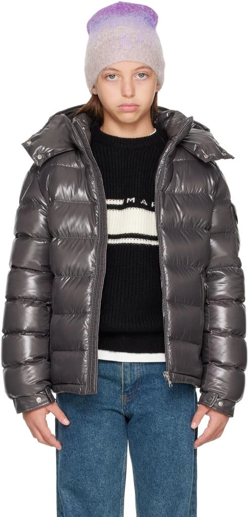 Moncler Big Kids Gray Maya Hooded Down Jacket