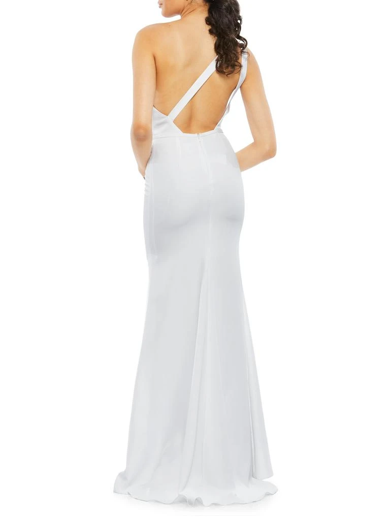 open lace back dress Dressime Mermaid One Shoulder Trumpet Long Prom Dress With Bow  dressime