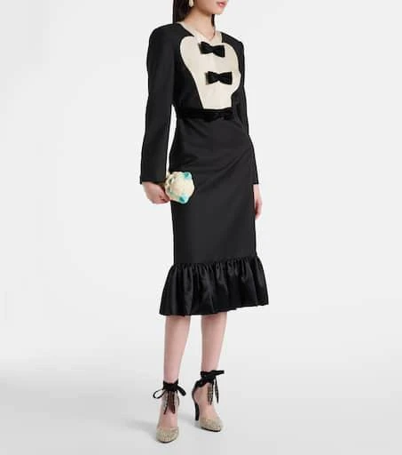 Valentino Foliefoliage 85 suede and leather pumps 3