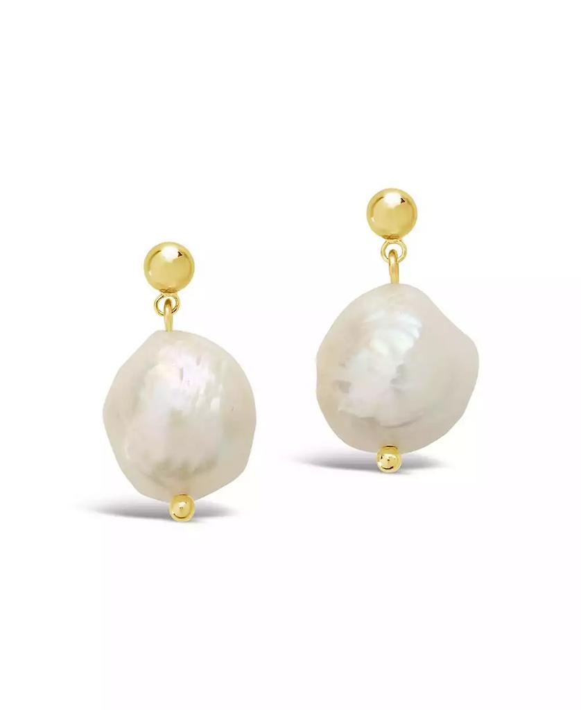 Sterling Forever Women's Large Baroque Pearl Drop Stud Earrings