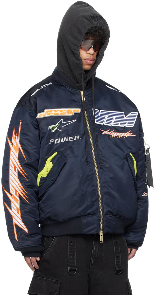 Shop Navy Alpha Industries Edition Racing Bomber Jacket on