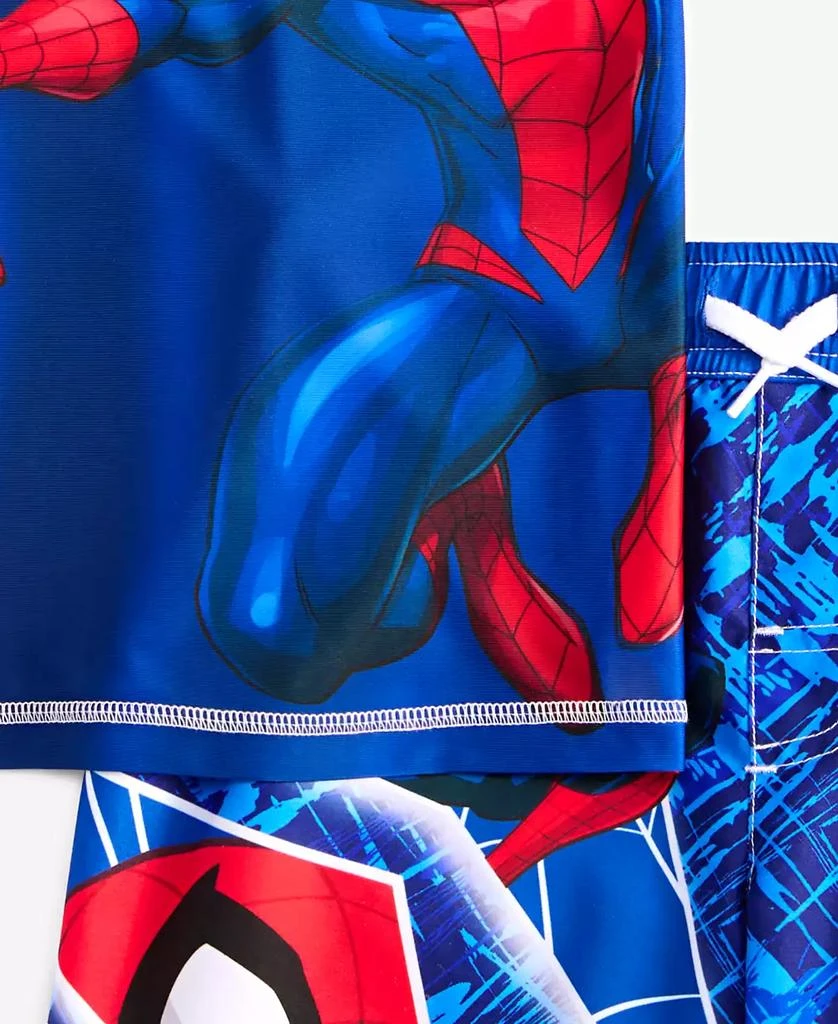 Spider-Man Little Boys Rash Guard & Swim Trunks Swimsuit, 2 Piece Set 3