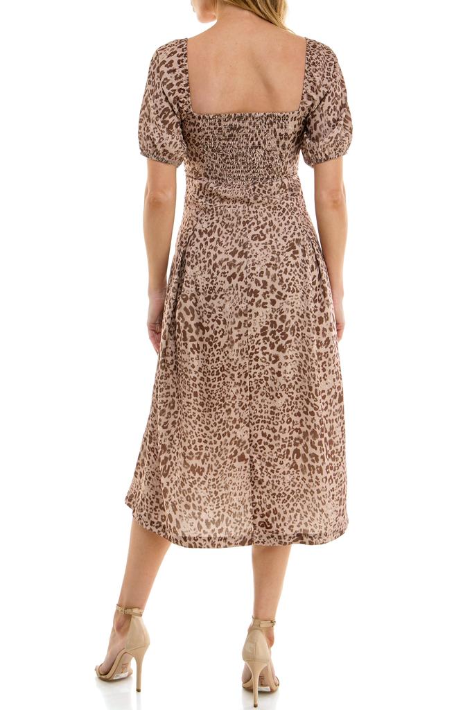 Socialite Floral Puff Sleeve Midi Dress