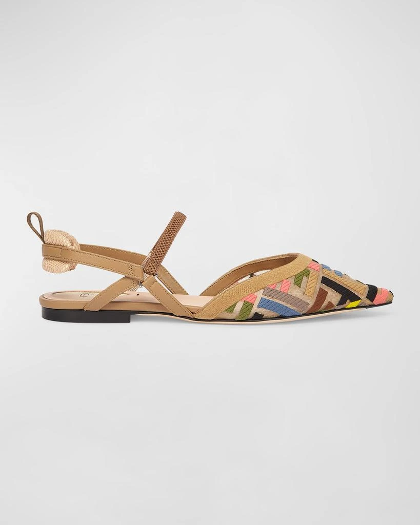 Fendi Colibri Multi FF Sporty Slingback Flats 1