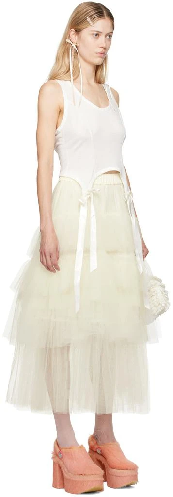 Simone Rocha White Bow Tail Easy Tank Top 2