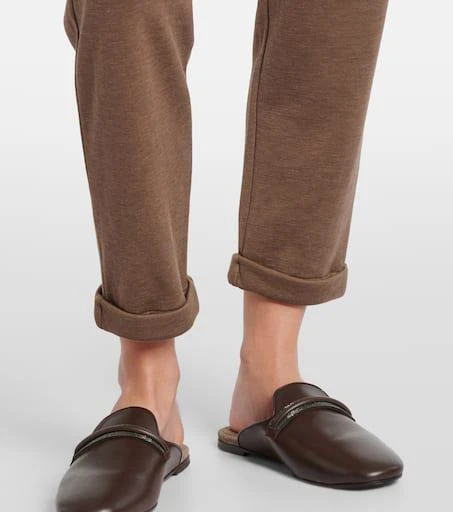 Brunello Cucinelli Embellished cotton-blend sweatpants 5