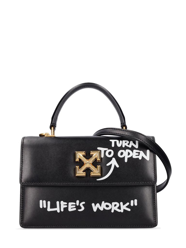 OFF-WHITE Jitney 1.4 Leather Top Handle Bag