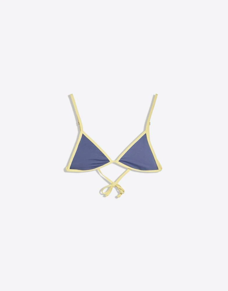 Bershka Bershka Contrast triangle bikini top in blue