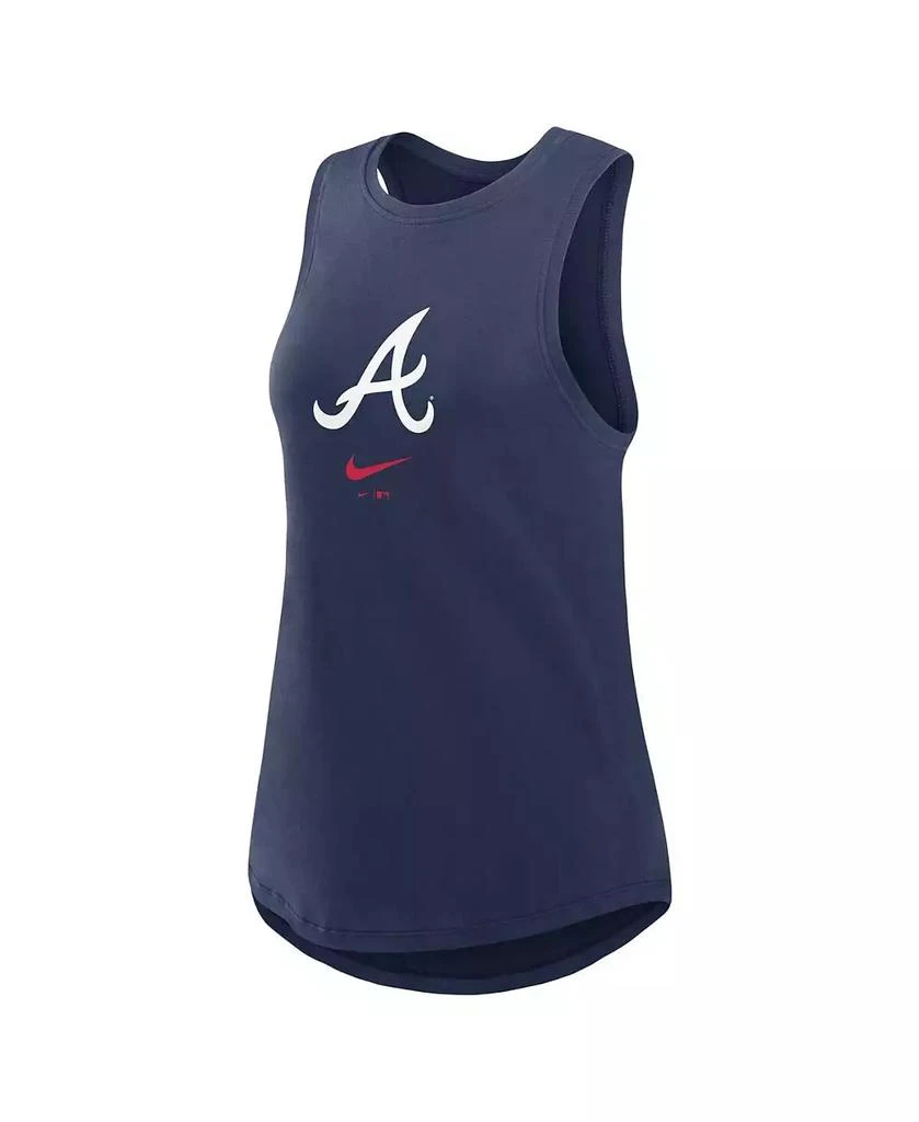 NIKE Women's Navy Atlanta Braves Legacy Icon High Neck Fashion Tank Top 2