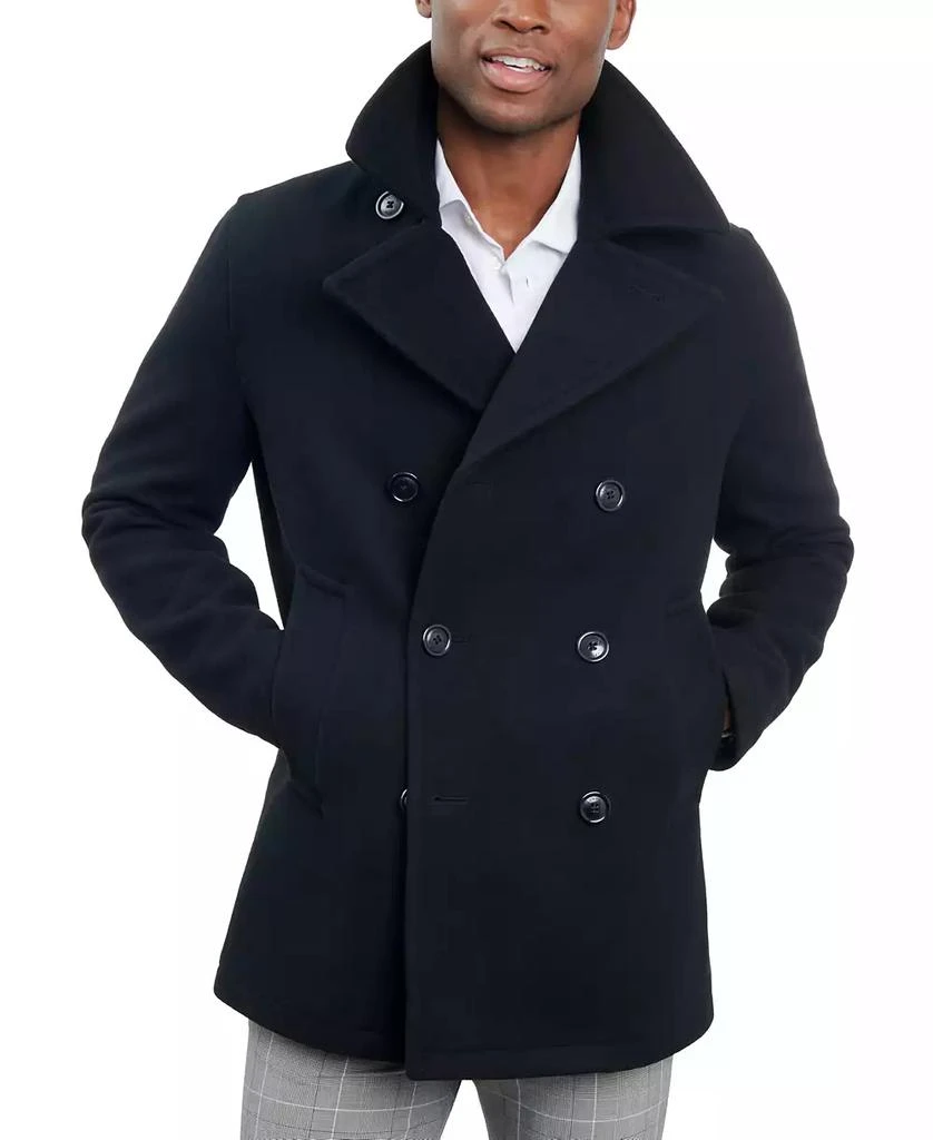 London Fog Men Double-Breasted Wool Blend Peacoat 7