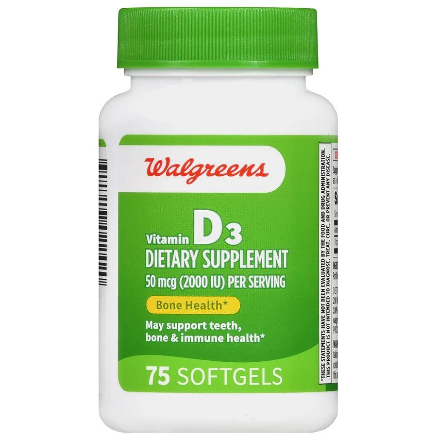 Walgreens Vitamin D3 50 mcg (2000 IU) Softgels (75 days) 2