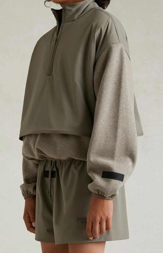 Essentials Essentials Dust Heather Grey Nylon Fleece Mock Neck Sweatshirt 5