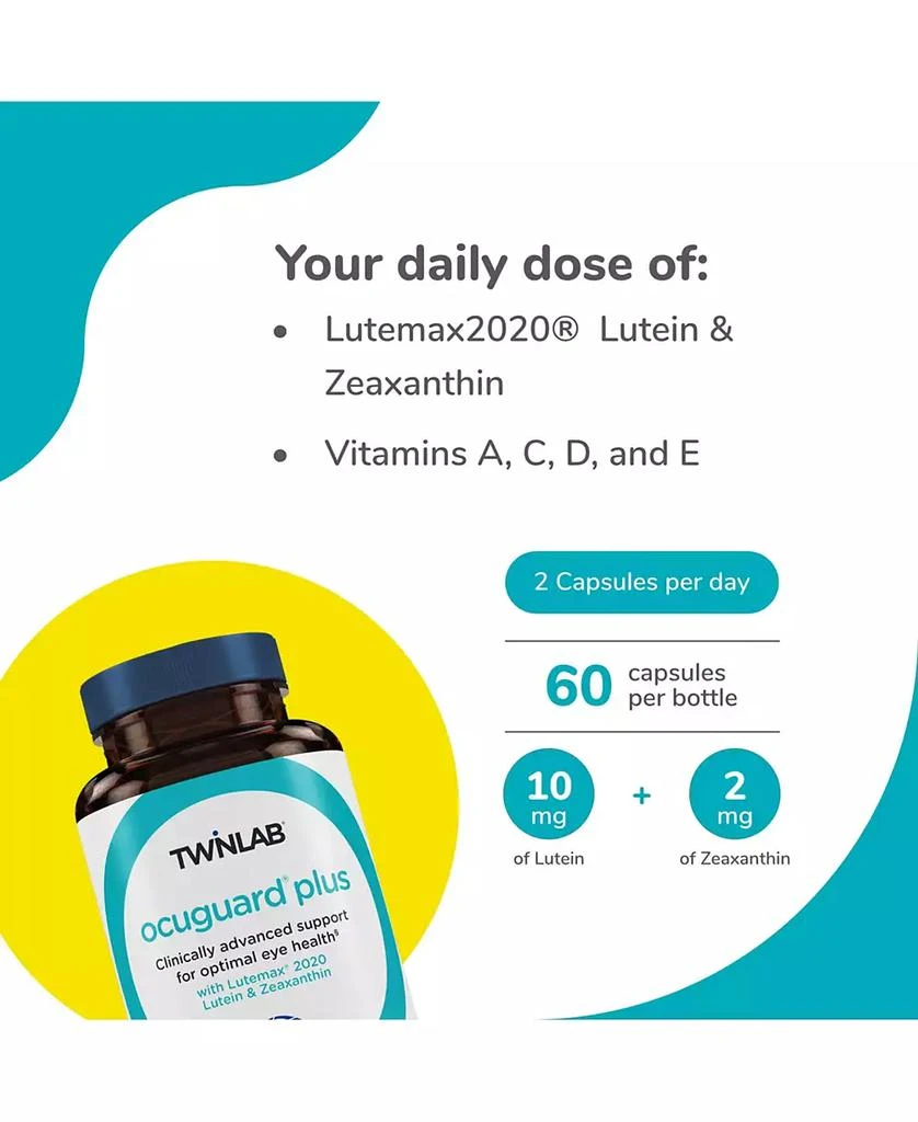 Twinlab Ocuguard Plus - Eye Supplement with Zinc, Vitamin A, Vitamin C, and Vitamin D - 60 Veggie Capsules 4