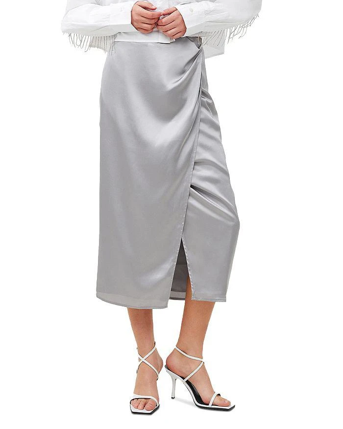 French Connection Inu Satin Midi Wrap Skirt 1