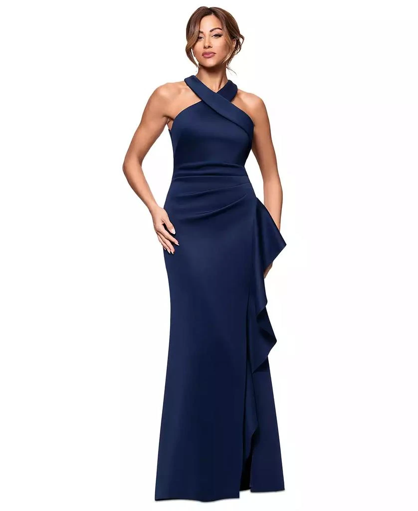 hot pink halter neck dress Daisy Hot Pink Halter-Neck Maxi Dress With Draped-Detailing – Club L London main image 0