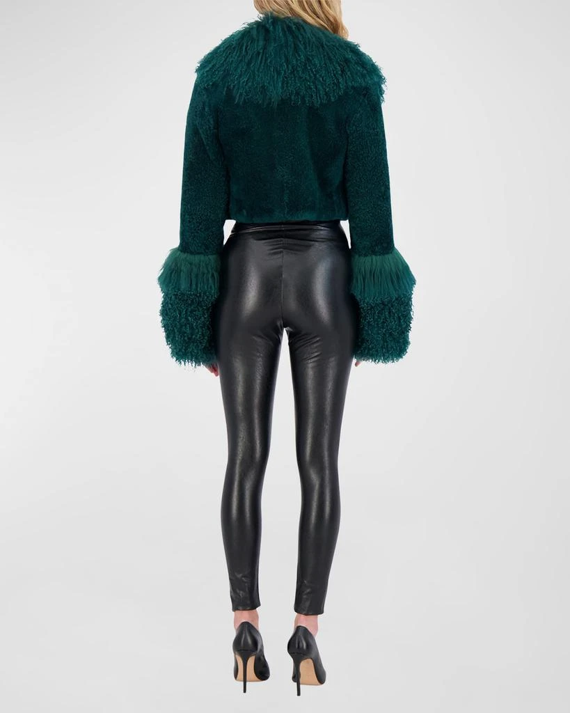 Gorski Cashmere Goat Fur Crop Bolero Jacket with Mongolian Goat Fur Collar and Cuffs 5