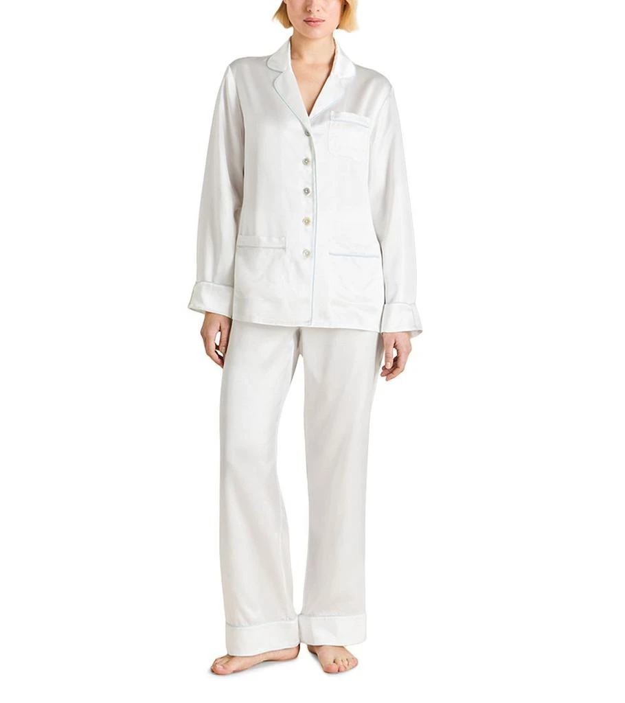 OLIVIA VON HALLE Silk Woven Long Pajama Set 1
