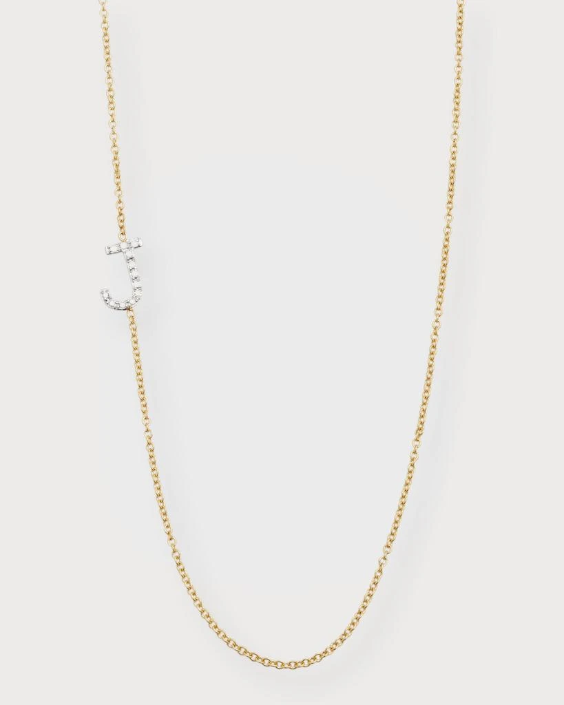 Zoe Lev Diamond Asymmetrical Initial Necklace, J 1