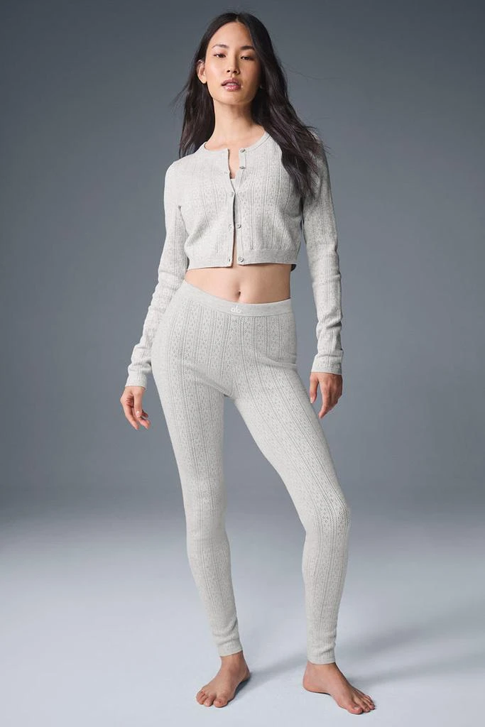 Alo Pointelle Sweater Be Mine Cardigan - Candy Heart Pink 4