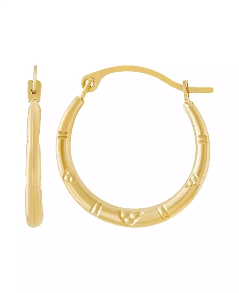 Macy's Patter Hoop Earrings in 14K Yellow Gold 2