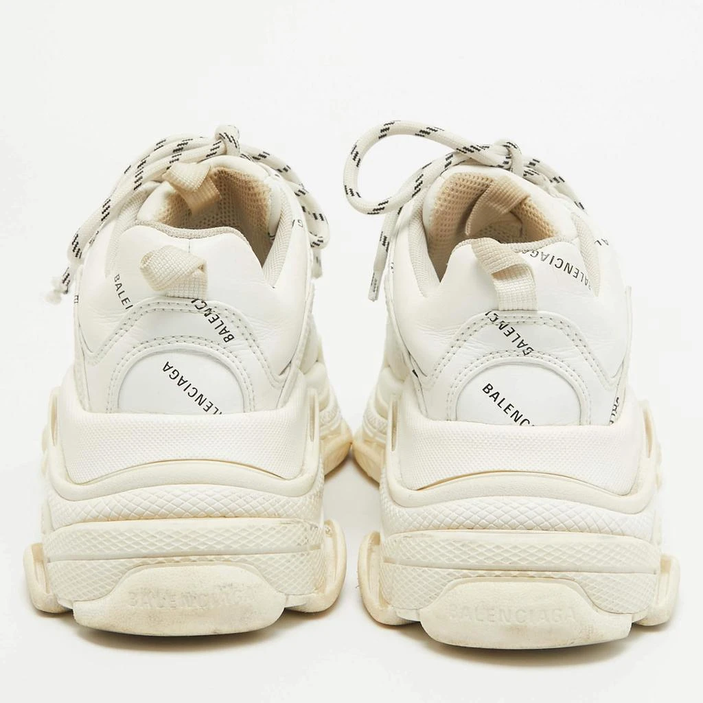 Balenciaga Balenciaga White Faux Leather Triple S Allover Logo Sneakers Size 37 5