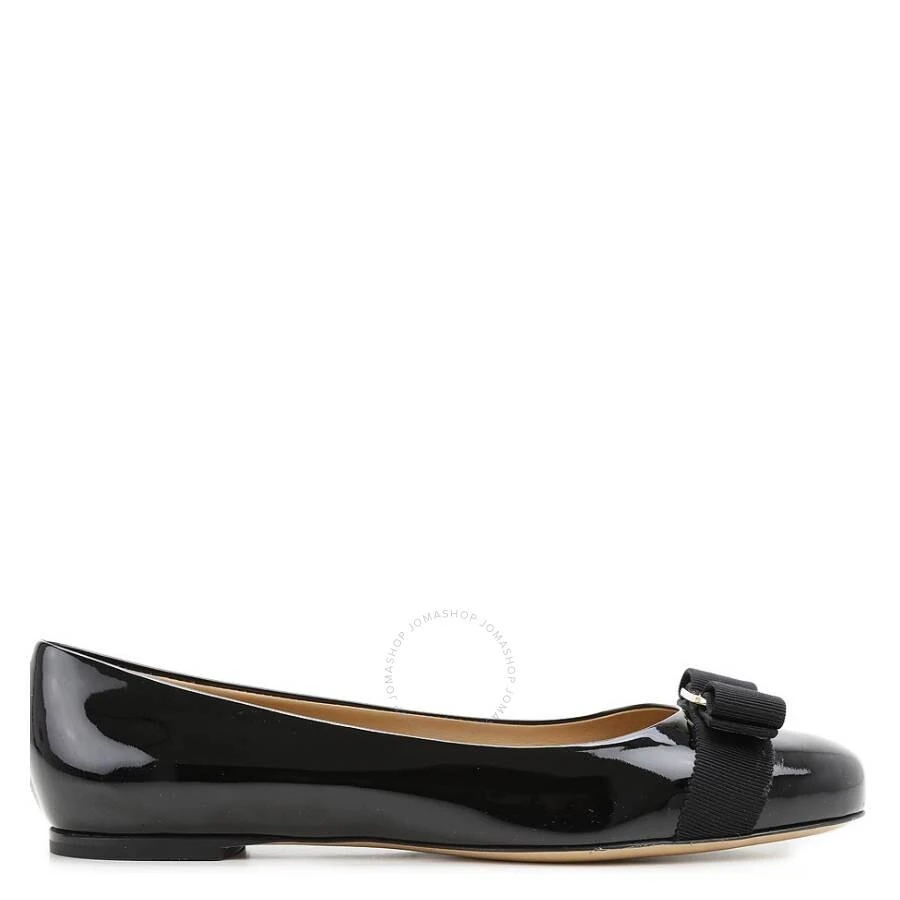 Salvatore Ferragamo Ladies Black Patent Vara Bow Ballerina Shoes 1