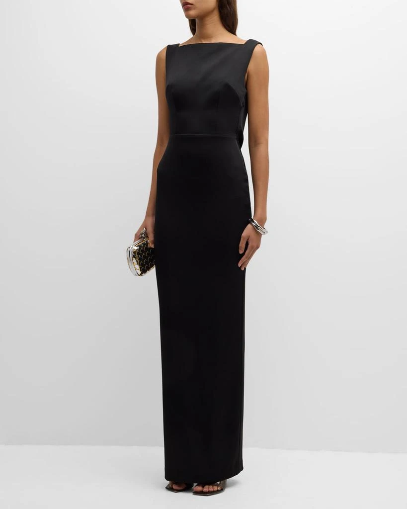 Alex Perry Backless Draped Satin Crepe Column Gown 3