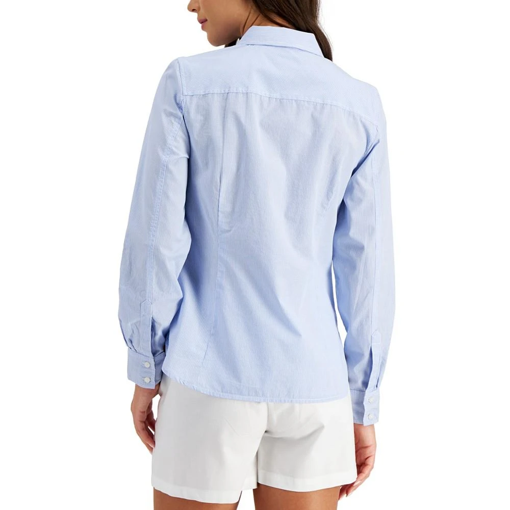 Tommy Hilfiger Women's Cotton Pinstripe Button-Down Shirt 2