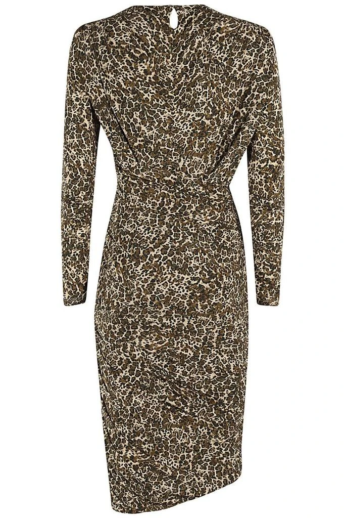 Isabel Marant Draped Midi Dress In Leopard Print 2