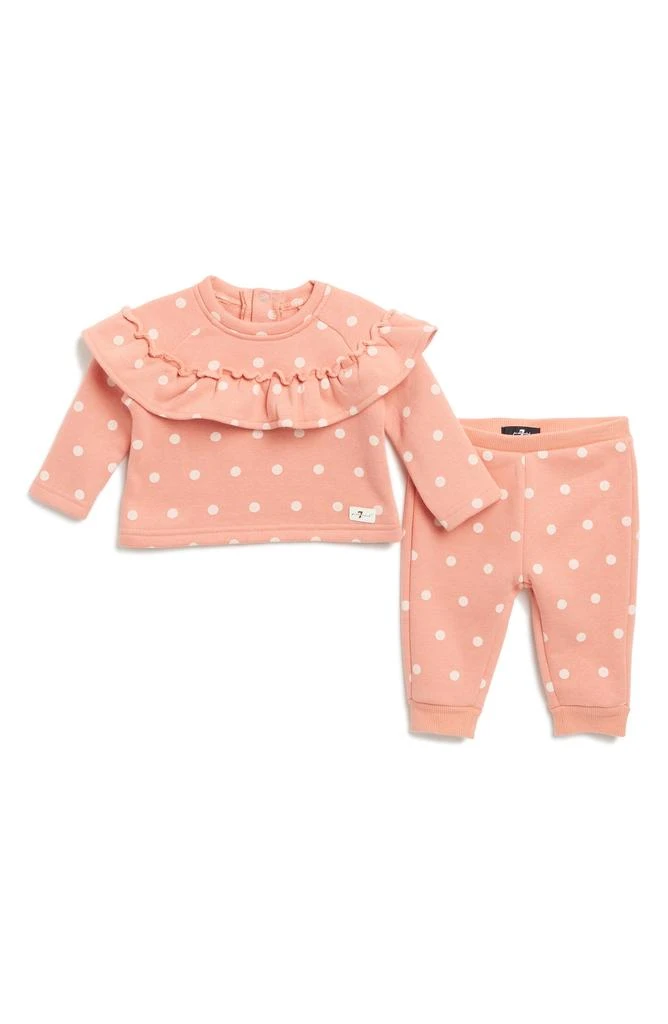7 For All Mankind Soft Fleece Ruffle Sweatshirt & Joggers Set 1