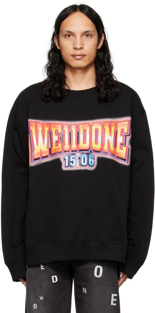 We11done Black Print Sweatshirt 1