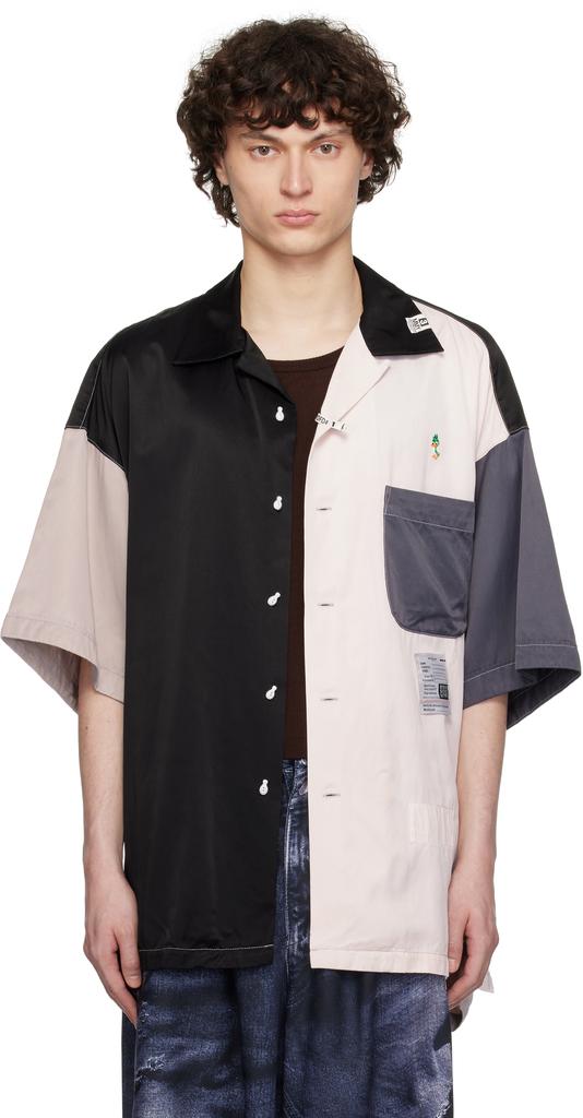 Maison Mihara Yasuhiro Sticker Patch Distressed Corduroy Shirt