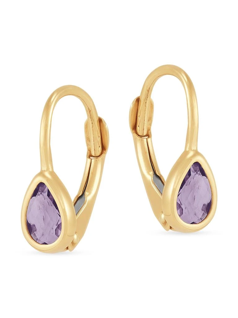 Saks Fifth Avenue 14K Yellow Gold 
Amethyst Drop Earrings 1