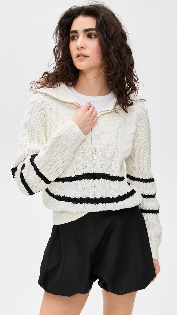 English Factory Stripe Zip Up Sweater 1