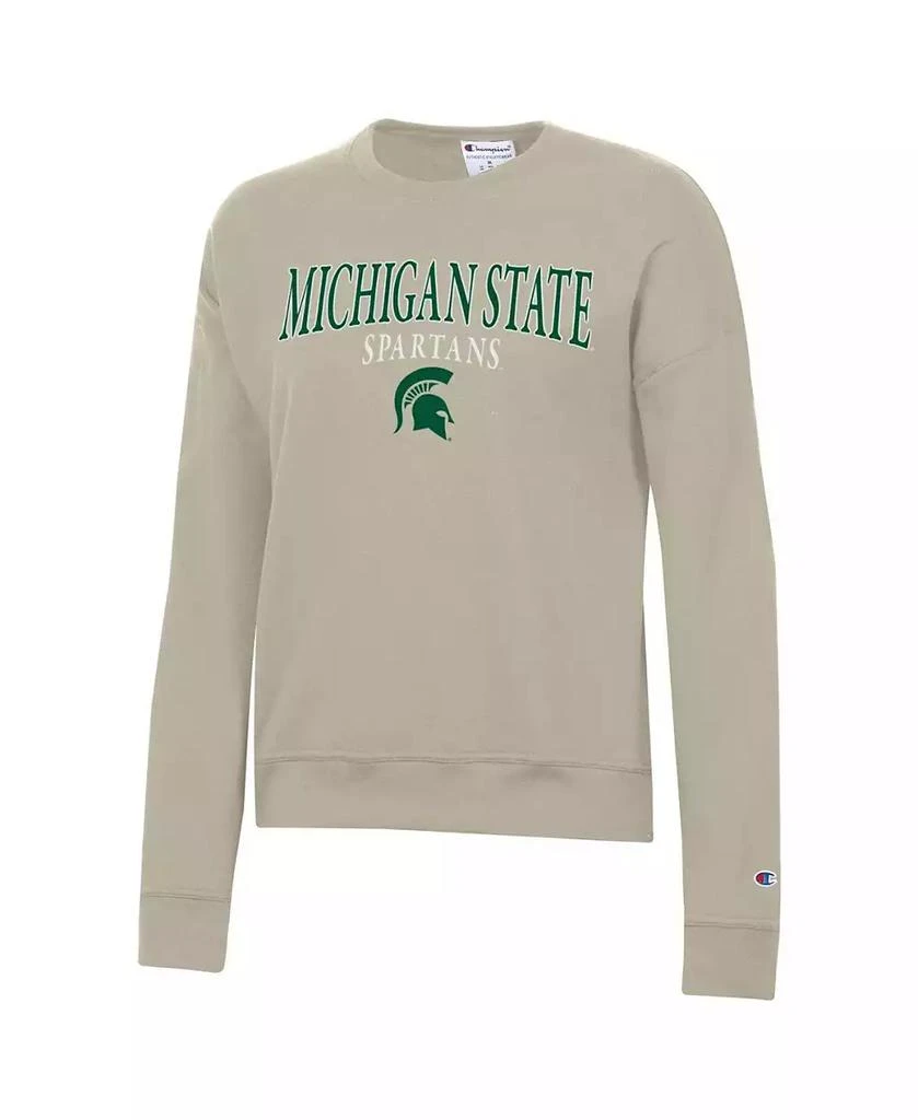 CHAMPION Women's Tan Michigan State Spartans Powerblend Pullover Sweatshirt 3