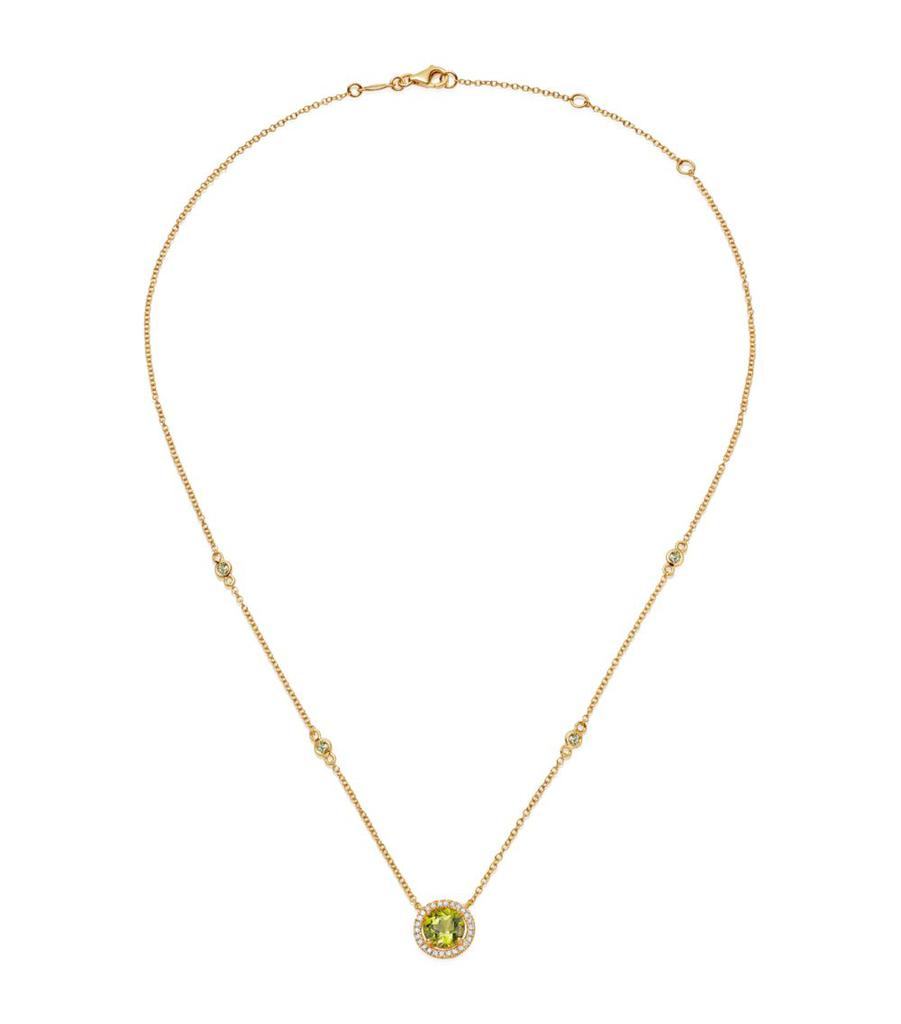 Kiki McDonough Yellow Gold, Round Diamond and Peridot Grace Necklace