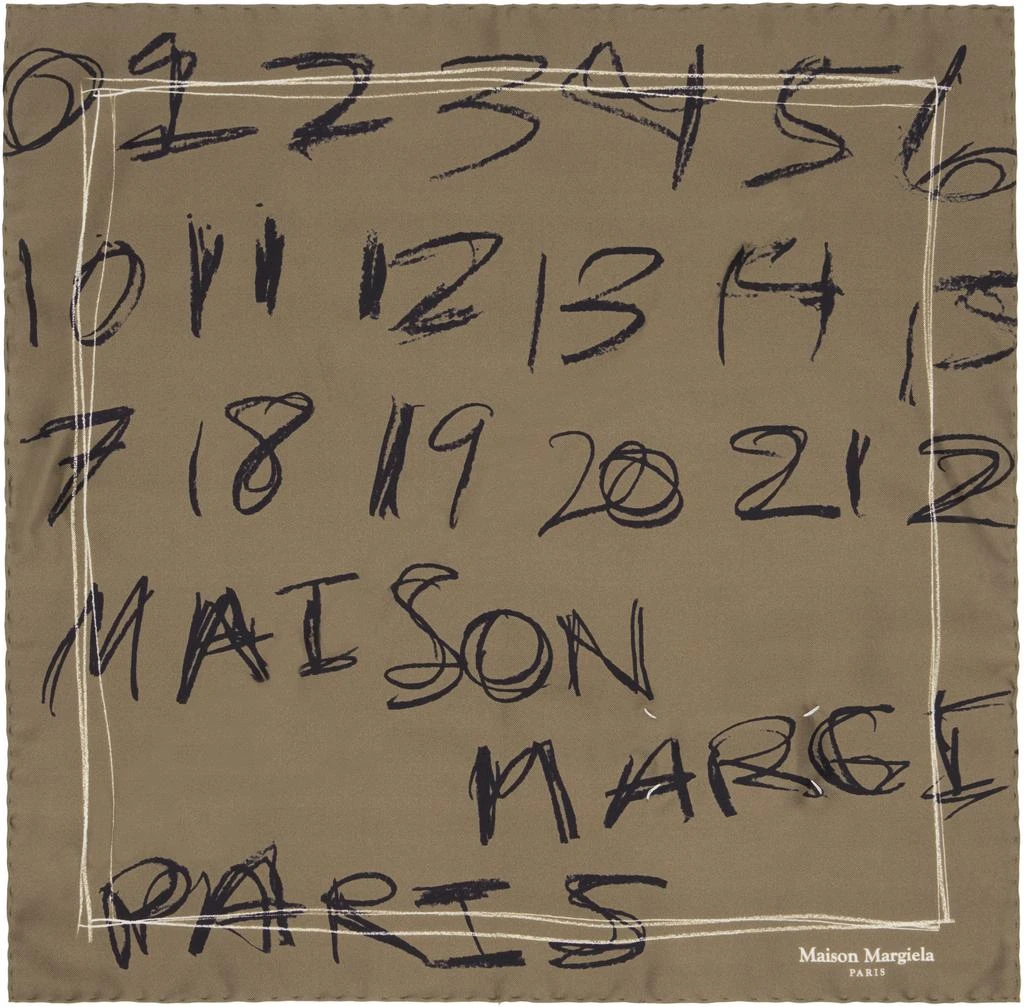 MAISON MARGIELA Khaki Foulard Scarf 1