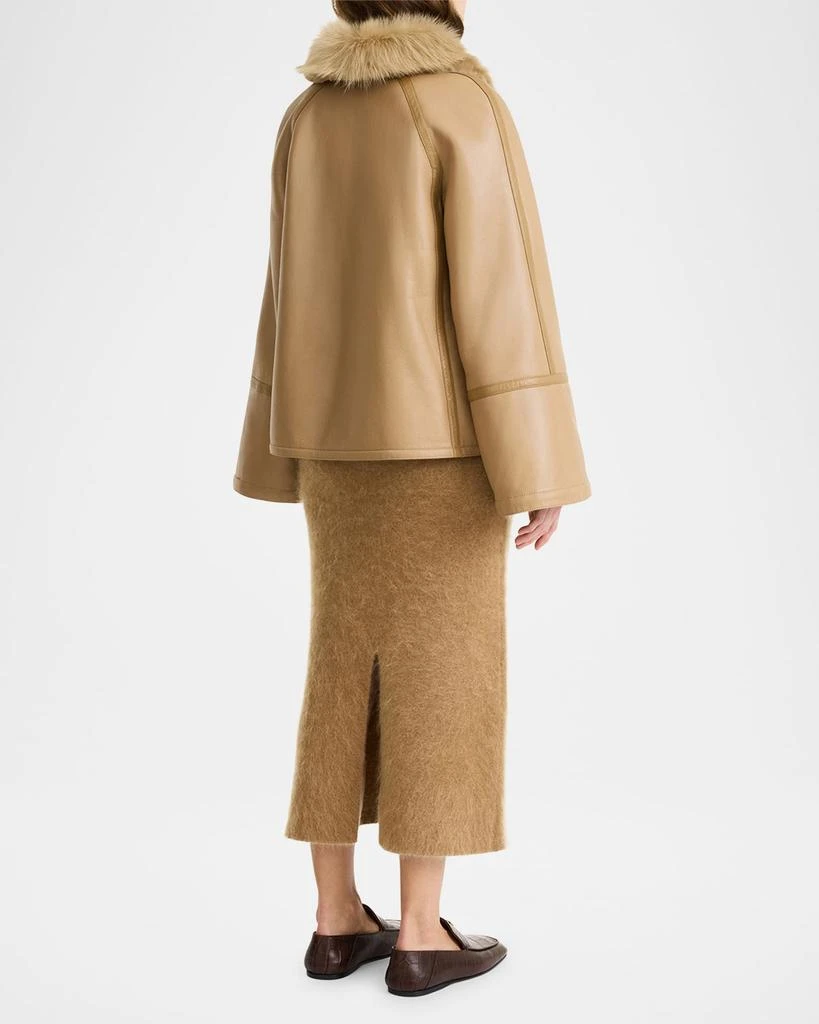 BY MALENE BIRGER Odellies Reversible Leather and Shearling Coat 4