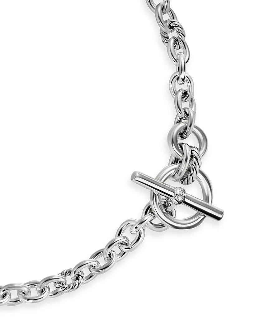 David Yurman Mercer Toggle Chain Necklace in Sterling Silver with Diamonds, 12.7mm 3