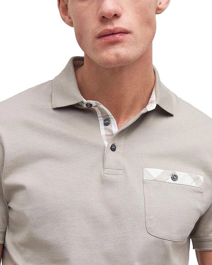 Barbour Hirstly Cotton Tartan Trimmed Pocket Polo Shirt 4