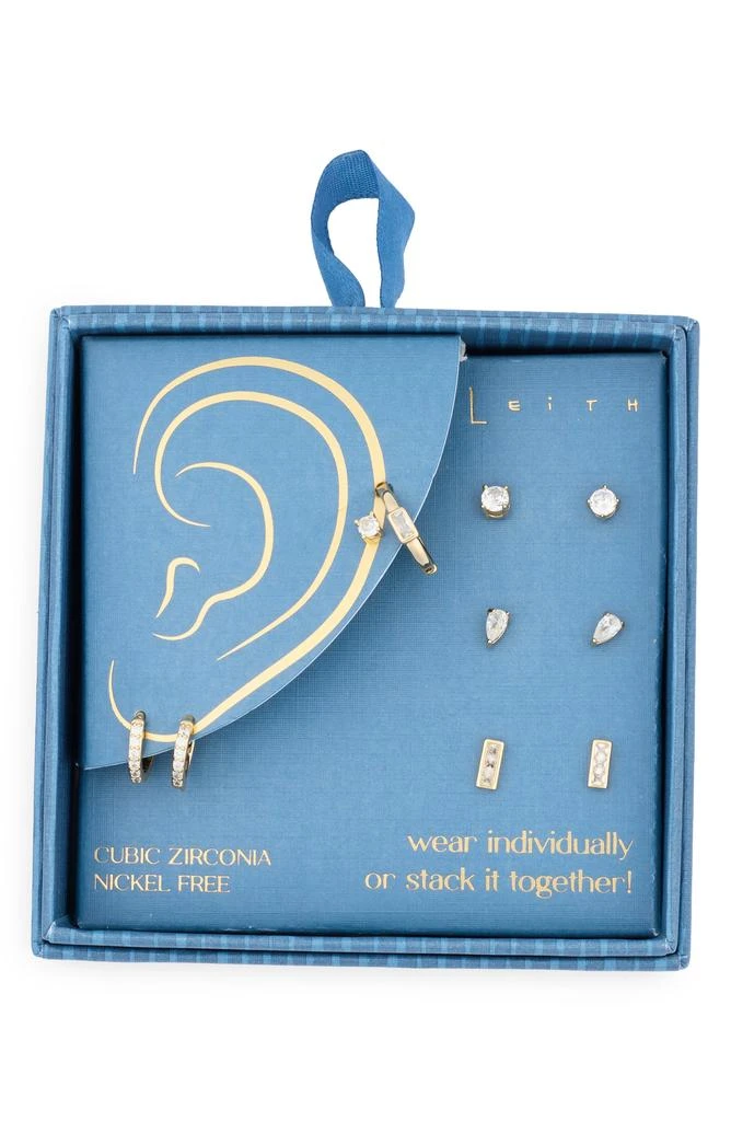 Leith Set of 5 Assorted Cubic Zirconia Earrings