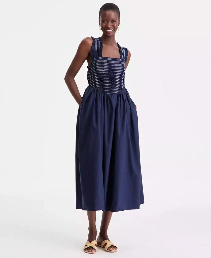 On 34th Women's Cotton Smocked Cross-Back Maxi Dress, Macy's Exclusive