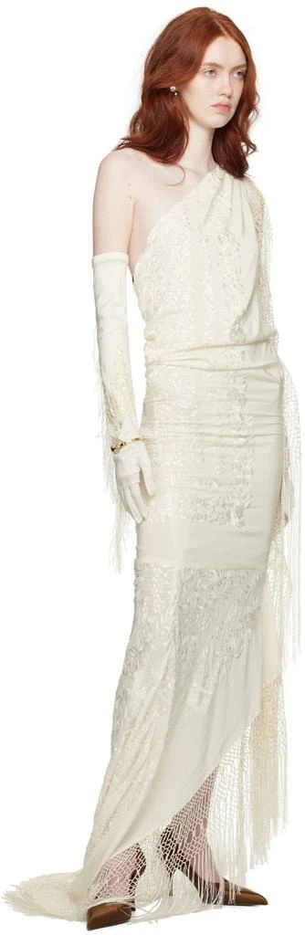 Conner Ives SSENSE Exclusive Off-White Piano Shawl Maxi Dress 5