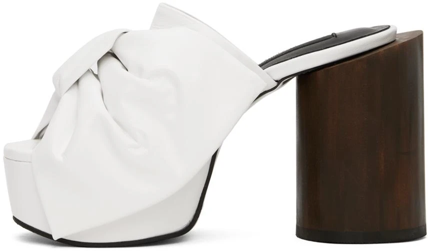 pushBUTTON White Ribbon Platform Heels 3