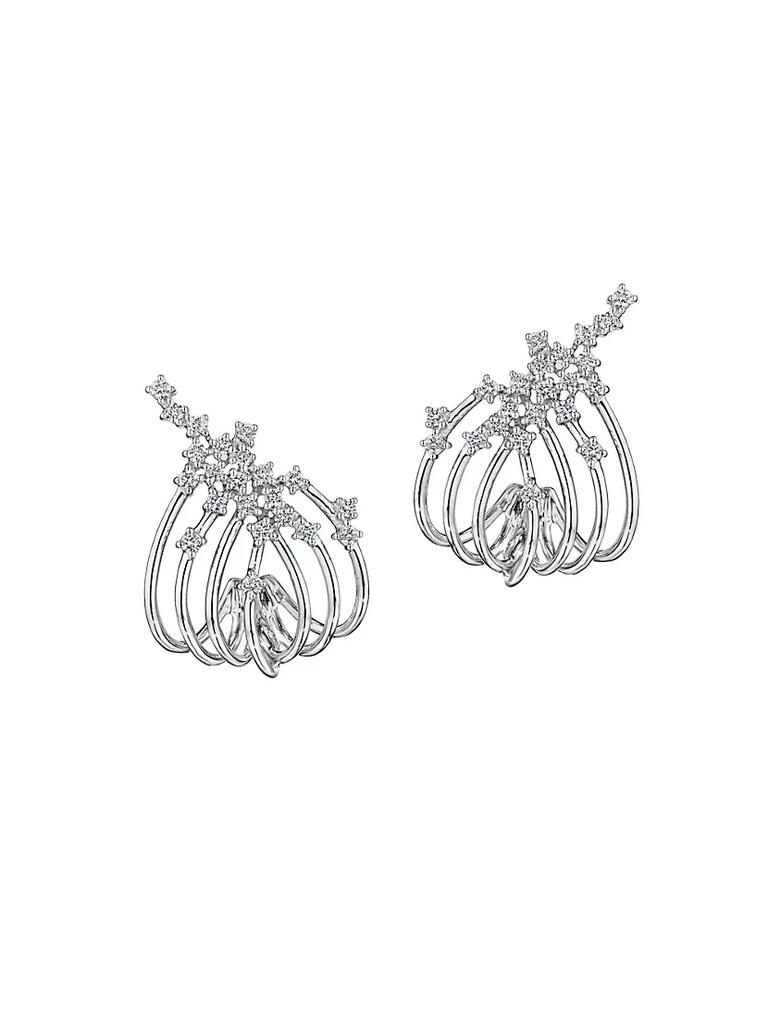 HUEB Luminus 18K White Gold & 0.47 TCW Diamond Cuff Earrings