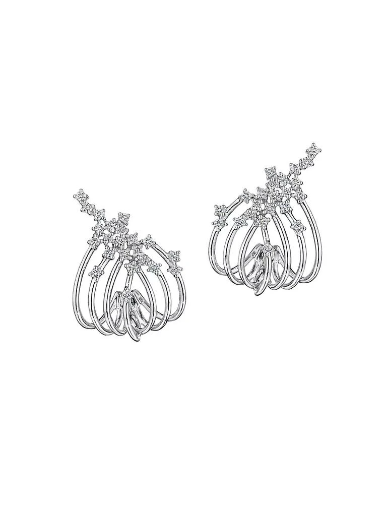 HUEB Luminus 18K White Gold & 0.47 TCW Diamond Cuff Earrings 1