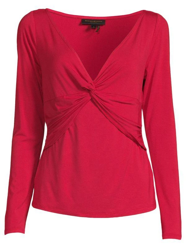 Donna Karan Plunge Twist Top 3