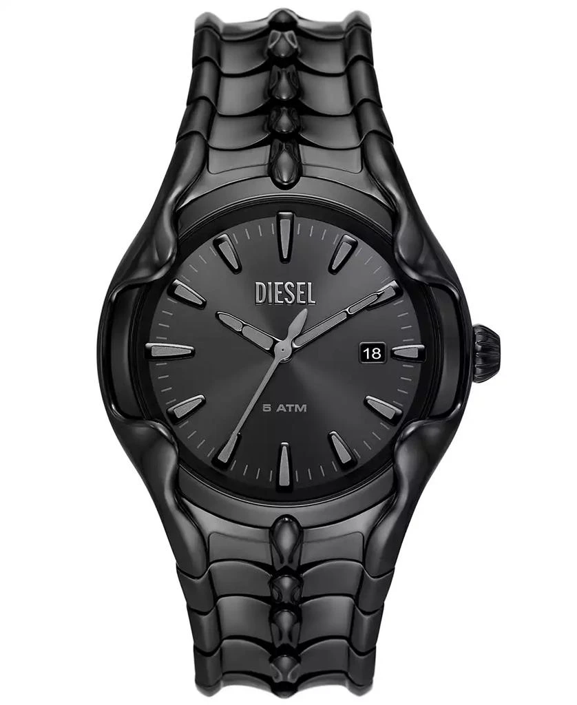 Diesel Men's Vert Quartz Three Hand Date Black Stainless Steel Watch 44mm 1
