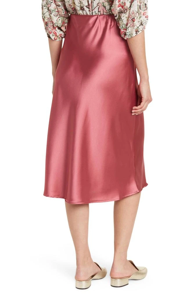 Renee C Solid Satin Midi Skirt 2