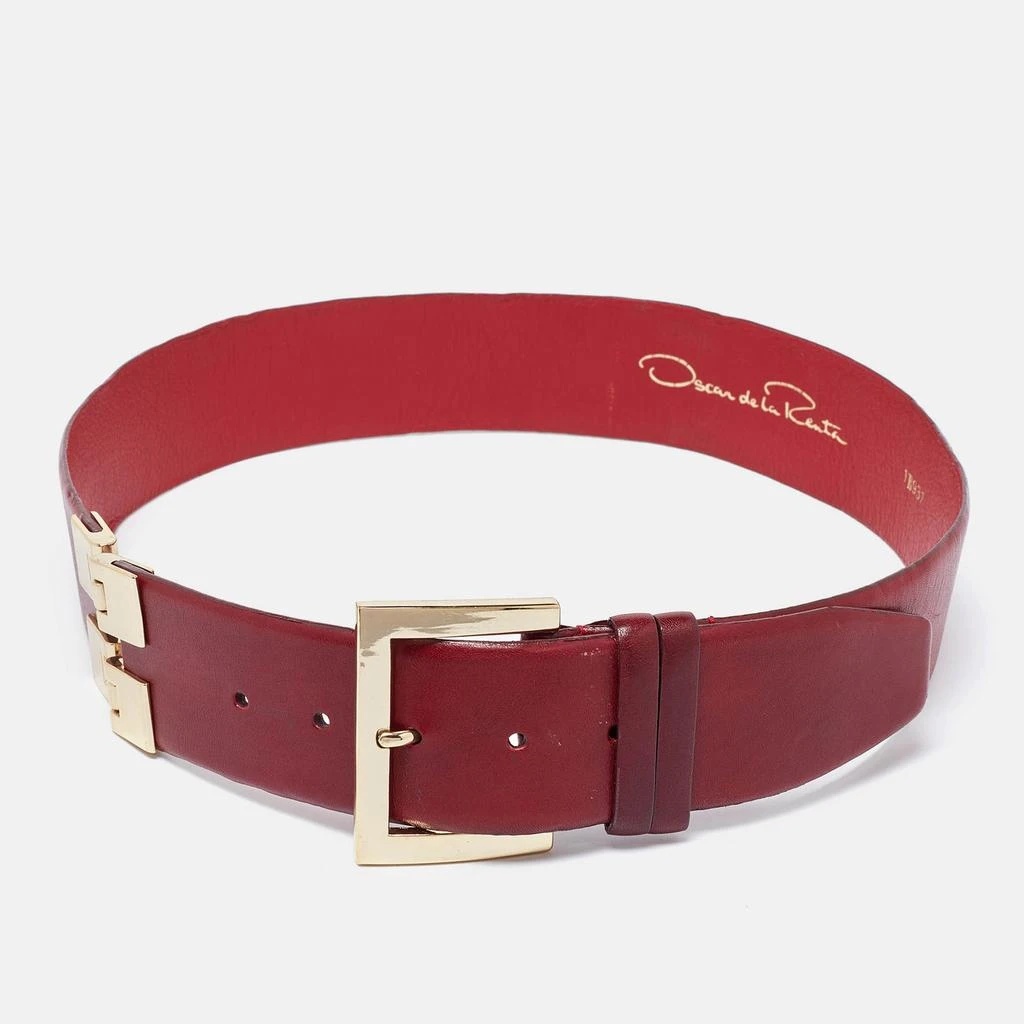 Oscar de la Renta Oscar de la Renta Red Leather Waist Belt Medium 1